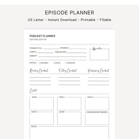 Podcast Planner BUNDLE Pack, Podcast Template Monthly Content, Podcast Episode Planner, Interview, Yearly Content, Printable, Digital printablemealplanner #planners #ipadplannertemplate #plannerdividers🌻 Podcast Schedule Template, Podcast Episode Outline Template, Podcast Planning Template, Podcast Script Template, Podcast Notes, Podcast Planner, Podcast Template, Planner Monthly Layout, Interactive Calendar