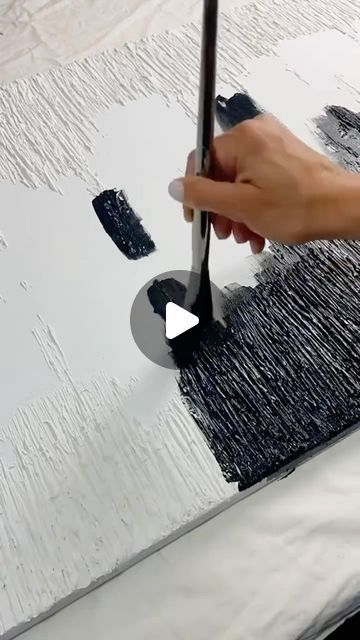 Black Texture Canvas, Black Plaster Canvas Art, Texture Art Black And White, Textured Art Beginner, Abstract Canvas Art Acrylics Easy Diy, Diy Plaster Art Canvas Black, How To Create Textured Art, Diy Textured Canvas Art Black, Diy Large Textured Wall Art