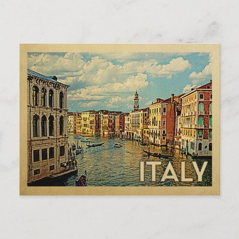 Italy Venice Postcard Vintage Travel - italy gift Endeavour Morse, Vintage Postcards Travel, Postcard Vintage, Italy Gift, Scenic Travel, Travel Ads, Italy Venice, Travel Postcard, Vintage Travel Trailers