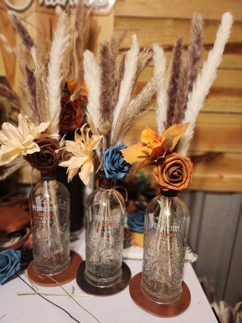 Obsessed with these colors for fall Lace Centerpieces, Western Themed Wedding, Boho Leather, Leather Lace, Center Pieces, Themed Wedding, Leather And Lace, Wedding Centerpieces, Future Wedding