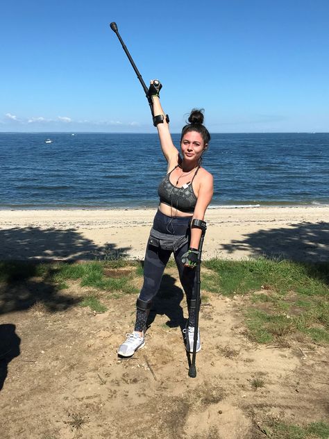 Woman Paralyzed After Falling Off Cliff While Running from Attacker Will Crutch New York Marathon Falling Off Cliff, Dana Reeve, Writing Picture Prompts, Forearm Crutches, New York Marathon, Leg Cast, City Marathon, Leg Braces, After Running