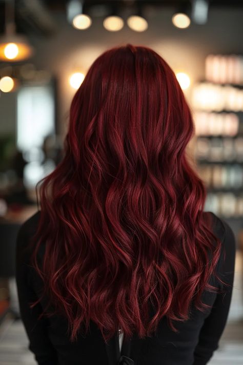 38 Dark Cherry Red Hairstyles That Look Stunning In Every Single Photo Burgundy With Highlights, Cherry Red Balayage, Red Hair On Brown Skin, Mahogany Highlights, Maroon Highlights, Cherry Cola Hair Color, Cola Hair, Cherry Cola Hair, Dark Cherry Red