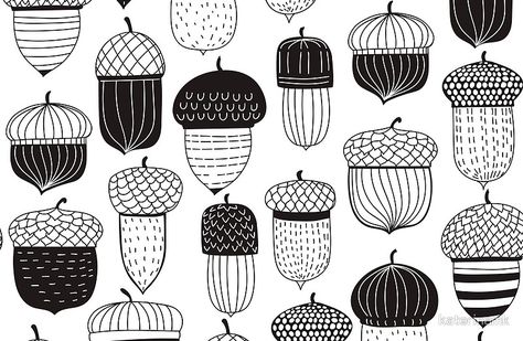 Doodle acorns autumn pattern #S6GTP Autumn Doodles, Zen Doodle Art, Sgraffito, Zen Doodle, Doodle Patterns, Round Stickers, Artwork Design, Surface Pattern Design, Pattern Art