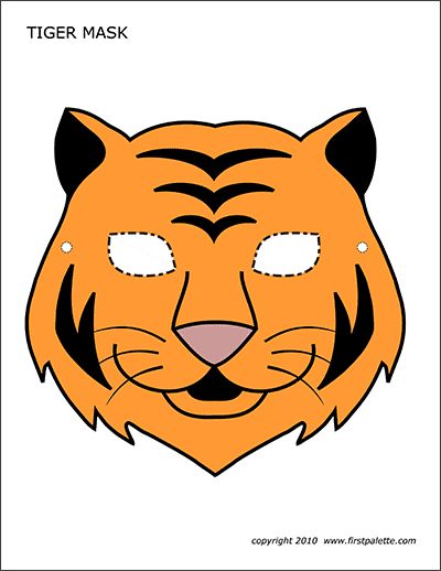 Lion Mask | Free Printable Templates & Coloring Pages | FirstPalette.com Tiger Mask Template, Animal Masks Craft, Animal Mask Templates, Printable Halloween Masks, Printable Animal Masks, Animal Masks For Kids, Tiger Face Mask, Lion Dragon, Mask Printable