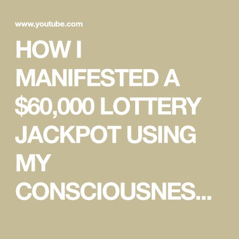 Lottery Jackpot, Prosperity Spell, Lottery Numbers, The Lottery, Use Me, Subconscious Mind, Consciousness, Law Of Attraction