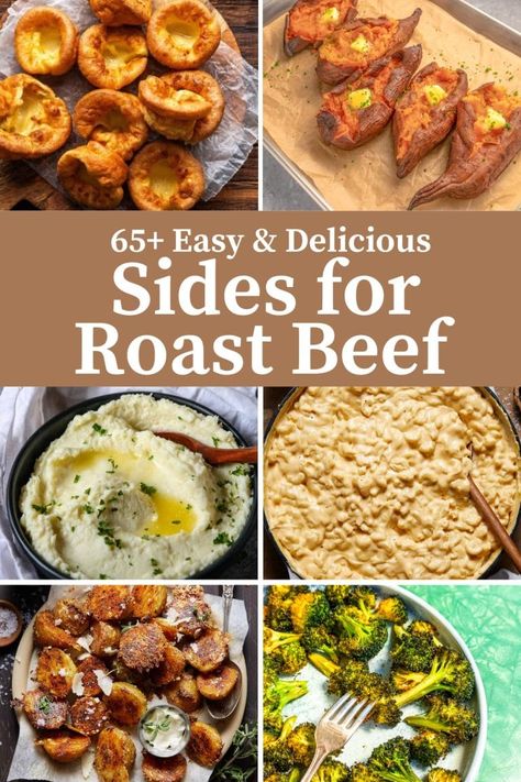 What To Serve With Roast Beef: 65 of The Best Side Dishes - Simply Meat Smoking Sides To Go With Roast Beef, Sides For Beef Roast, Roast Beef Sides Dishes, What To Serve With Roast Beef, Beef Top Side Roast Recipe, Sides For Roast Beef Sandwiches, Roast Beef Sides, Roast Beef Dinner Sides, Sides For Beef