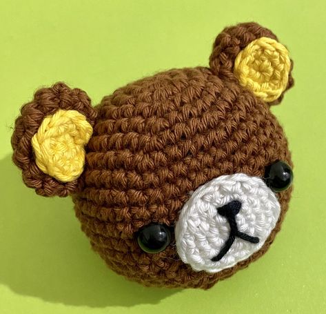 Rilakkuma Head - Amigurumi Pattern Rilakkuma Crochet, Hand Palm, Crochet Inspo, Rilakkuma, Amigurumi Free Pattern, Small Hands, Amigurumi Crochet, Amigurumi Pattern, Crochet Amigurumi