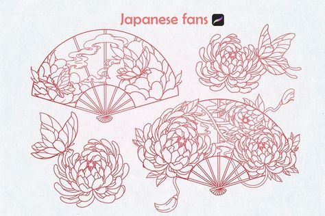 Japanese Fan Tattoos - Explore traditional and modern designs of this popular tattoo motif. #japanesefantattoos #fantattoo . #Japanese_Fan_Tattoo #E.t_Tattoo #Japanese_Fans #Fan_Tattoo E.t Tattoo, Tattoo Japanese Style, Japanese Fans, Sakura Tattoo, Fan Tattoo, Fan Drawing, Japan Illustration, Mask Drawing, Japanese Mask