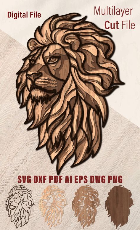 Lion Template, Laser Cut Wood Jewelry, Lion Mandala, Diy Laser Cut, Laser Cut Wood Crafts, Laser Engraved Ideas, Laser Art, Cnc Design, Art Deco Patterns