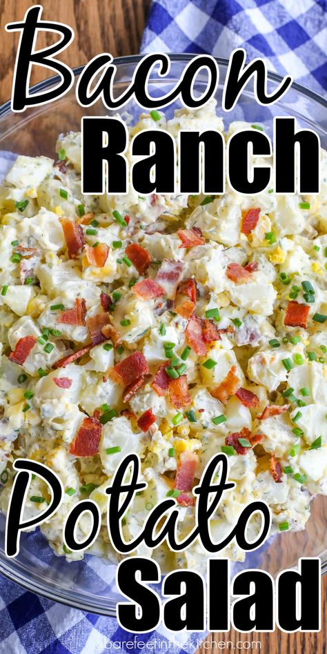 Bacon Ranch Potato Salad Bacon Ranch Potato Salad, Potato Salad With Bacon, Ranch Potato Salad, Loaded Baked Potato Salad, Southern Potato Salad, Bacon Ranch Potatoes, Baked Potato Salad, Bacon Potato Salad, Easy Potato Salad