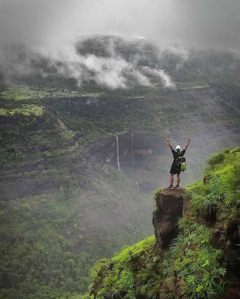 Trekkers' paradise during monsoon - Rajmachi fort trek! This click of Kataldhar waterfall is a must do item when you are at Rajmachi, along with enjoying cozy homestay at Udhewadi village and a rejuvenating dip in the shallow parts of Ulhas river!  Type "Yes" if you have done it! . . . Photo Courtesy: @fstopper_2.8 . . . 👉 Follow Us for the daily travel inspiration from Maharashtra. . . . 👉 Visit our website to explore Maharashtra with our free travel guides - Link in bio! Amazing India, Holiday Travel Destinations, Creative Photography Techniques, Cute Instagram Pictures, Dslr Background Images, Indian Photography, Tourist Places, Picture Credit, Photography Techniques