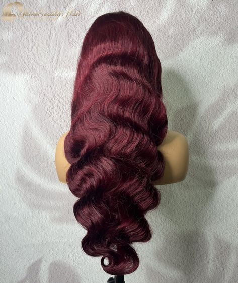 Hair: 100% high quality standard human hair Texture: body wave Color: burgundy Length: 16inch to 28inch available 28 Inch Body Wave Wig, Lace Closure Bob, Lace Frontal Bob, Body Wave Lace Front Wig, Wave Lace Front Wig, Double Drawn Hair, Hair Company, Hair Extentions, Hair Brands