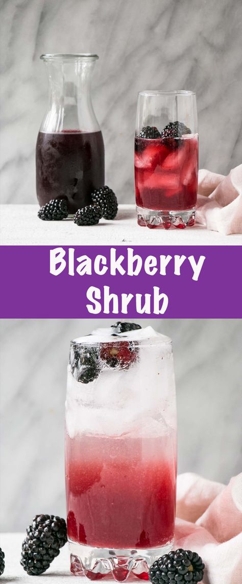 Delicious Blackberry Shrub recipe (fermented drinking vinegar). #fermentation #shrub #mocktailrecipe #cocktailrecipe Blackberry Shrub, Shrub Drink, Shrub Recipe, Craft Cocktail Recipe, Drinking Vinegar, Non Alcoholic Beer, Fermentation Recipes, Fermented Drink, Mocktail Recipe