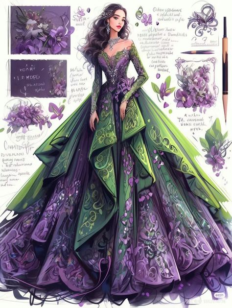 Dreamy Gowns, Dress Design Drawing, Fantasy Dresses, Fashion Drawing Dresses, Dress Design Sketches, Fashion Illustration Dresses, Dress Sketches, Dress Drawing, Fantasy Gowns