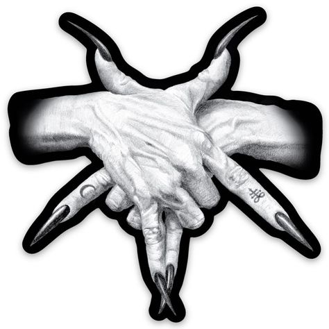 Pentagram Hands, Spiritual Satanism, Ink Poisoning, Pentagram Tattoo, Hands Sticker, Left Hand Path, 47 Ronin, Hands Design, Apparel Design Inspiration