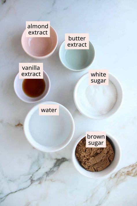 Homemade Sugar Cookie Coffee Syrup Recipe (Starbucks Copycat) - The Balanced Nutritionist Starbucks Sugar Cookie Syrup, Starbucks Toffee Nut Syrup, Sugar Cookie Coffee, Balanced Nutritionist, Coffee Syrup Recipe, Starbucks Flavors, Cookie Coffee, Green Tea Lemonade, Peach Green Tea