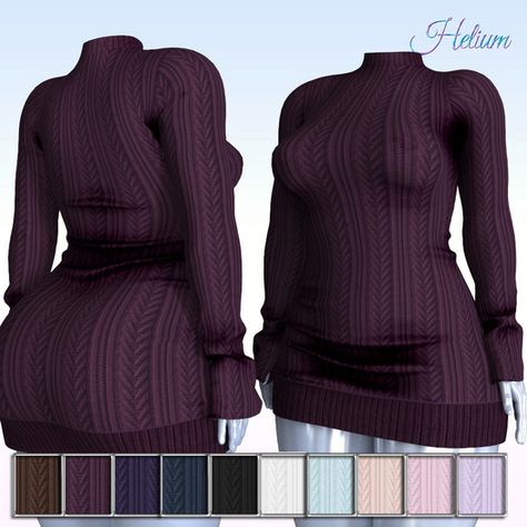 Second Life Marketplace - FATPACK Turtleneck Sims 4 Cc Turtleneck, Mesh Turtleneck, Diva Dress, Shiny Dresses, Dress Fitted, Black Turtleneck, Turtle Neck Dress, Exclusive Fashion, Second Life