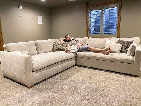 Introducing: Our future Theater Room and new Charly Sectional! - Chris Loves Julia Deep Couch Sectional, Julia Marcum, Deep Sectional Sofa, Extra Deep Sofa, Modern Leather Sectional, Deep Sectional, Deep Couch, Deep Sofa, Large Sectional