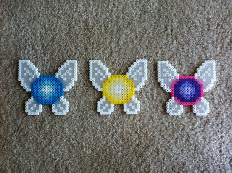 Crystal Perler Beads, Perler Bead Sprites, Fairy Perler Beads, Fairy Perler Bead Pattern, Luna Moth Perler Beads, Fairy Perler, Pixel Fairy, Fairy Wings Perler Beads, Zelda Perler Bead Patterns