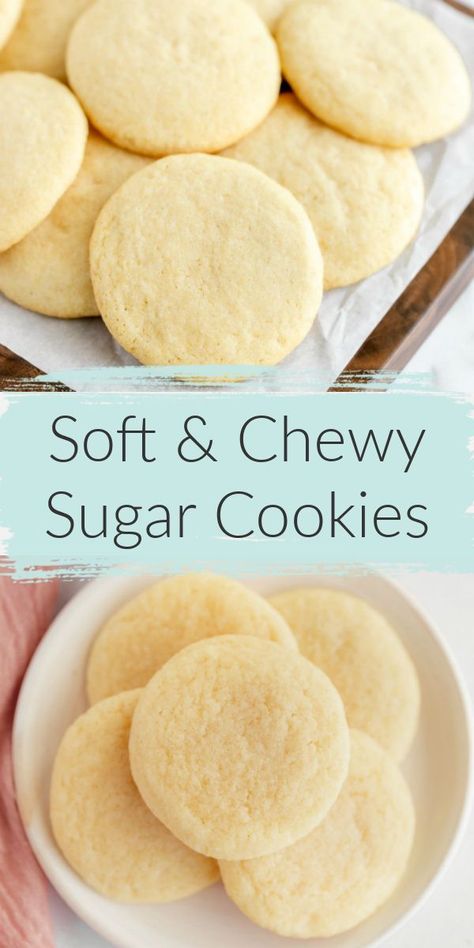 Soft Chewy Sugar Cookies, Soft And Chewy Sugar Cookies, Live Well Bake Often, Cookies Chewy, Simple Cookie, Homemade Sugar Cookies, Sugar Cookie Recipe Easy, Classic Cookies Recipes, Chewy Sugar Cookies