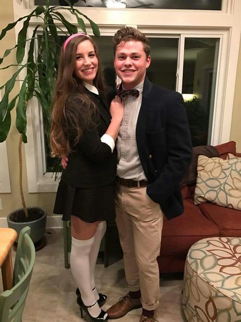 Chuck and Blair Halloween costume Blair And Chuck Halloween Costumes, Chuck And Blair Halloween Costumes, Blair And Chuck Costume, Chuck And Blair Costume, Blair Halloween Costume, Blair Y Chuck, Blair And Chuck, Purim Ideas, Duo Costumes