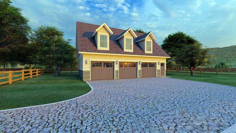 Garage Plan 99939 - 3 Car Garage Apartment 3 Car Garage Apartment Plans, 3 Car Garage Apartment, Above Garage Apartment, Garage Plans With Loft, Plumbing Layout, Garage Apartment Plan, Apartment Plan, Farmhouse Garage, Carriage House Plans