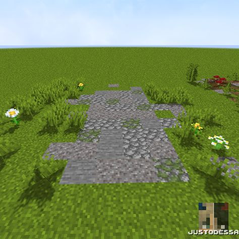 Minecraft Pathway, Rock Path, Gravel Pathway, Wooden Castle, Gravel Stones, Brick Path, Walkways Paths, Path Ideas, Minecraft Medieval