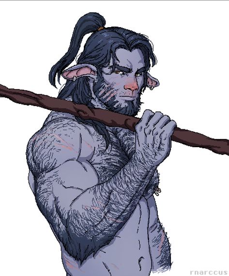 Firbolg Monk, Firbolg Barbarian, Firbolg Character Design, Firbolg Ranger, Firbolg Male, Firbolg Dnd, Firbolg Art, Dnd Firbolg, Firbolg Druid