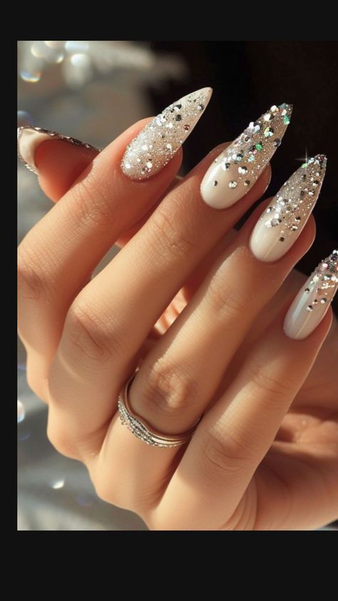 Diamond Nail Designs, Prom Nail Designs, Bridal Nails Designs, Prom Nail, Prom Season, Graduation Nails, Glittery Nails, Formal Nails, Glamour Nails