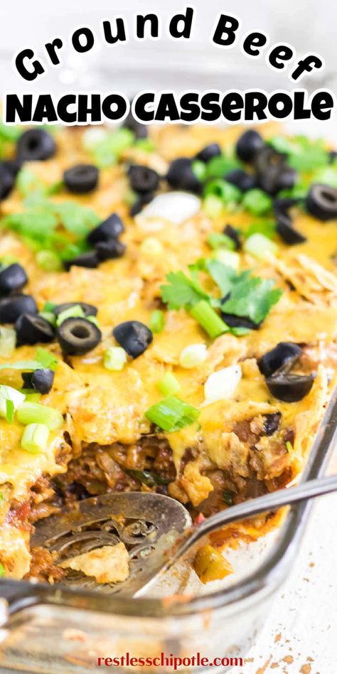 Get ready to enjoy a hearty, delicious dinner with this quick and easy ground beef nacho casserole recipe! It's perfect for busy weeknights, combining all your favorite nacho flavors into one satisfying, easy-to-make dish. Beef Nacho Casserole, Nacho Casserole Recipe Beef, Nacho Bake Casserole, Nacho Casserole Recipe, Ground Beef Nachos, Nacho Casserole, Creamed Corn Cornbread, Ground Beef Breakfast, Baked Nachos