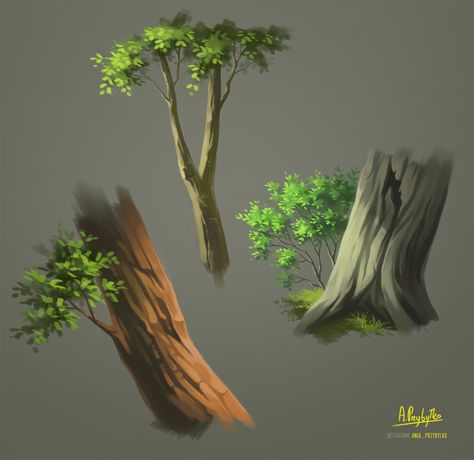 Landscape Drawing Tutorial, Drawing Tree, Hybrid Art, Concept Art Tutorial, Digital Painting Techniques, Digital Art Beginner, Gouache Art, Nature Drawing, Digital Painting Tutorials