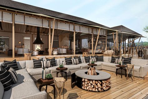 Your Next Safari Lodge Could Be a Marriott—We Took a Closer Look - AFAR Safari Lodge Interior, Hotel Rewards Programs, Luxury African Safari, Best Romantic Getaways, Luxury Safari Lodge, Masai Mara National Reserve, Marriott Bonvoy, Luxury Safari, Fire Pit Area