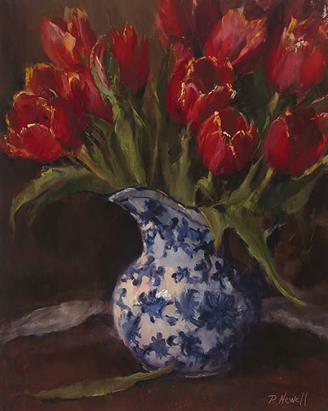 Autobiographical Comics, Dutch Blue, Writing Fiction, Tulip Painting, Tulips Art, Red Tulips, Painting Inspo, Red Aesthetic, Painting Tips