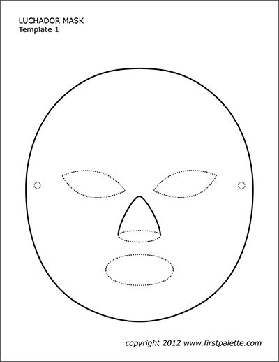 Luchador Mask Templates | Free Printable Templates & Coloring Pages | FirstPalette.com Lucia The Luchadora Activities, Buddha Philosophy, Diy Plane, Luchador Masks, Face Mask Template, Paper Mask Template, Mask Templates, Mask Template Printable, Free Printable Templates