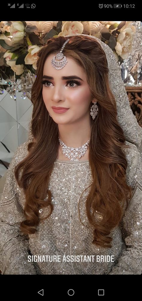 Hairstyle For Pakistani Bride, Pakistani Bridal Hair Styles, Hairstyle For Pakistani Dress, Waleema Bride Hairstyle, Engagement Makeup And Hairstyle, Nikah Hairstyles Bridal Hair, Walima Brides Hairstyles, Pakistani Bride Makeup Walima, Waleema Hairstyles