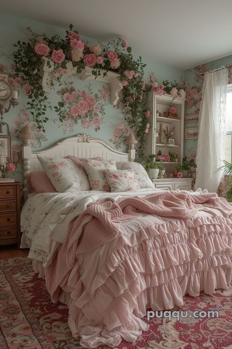 Boho Bedroom Furniture, Chic Bedroom Decor, Camera Vintage, Pink Bedrooms, Shabby Chic Bedroom, Shabby Chic Bedrooms, Vintage Bedroom, Aesthetic Rooms, Vintage Room