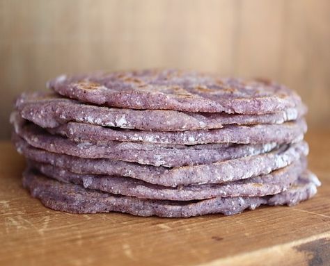 Blue Cornmeal, Corn Tortilla Recipes, Cornmeal Recipes, Blue Corn Tortillas, Native American Food, Paella Valenciana, Native Foods, Blue Corn, Tortilla Recipe