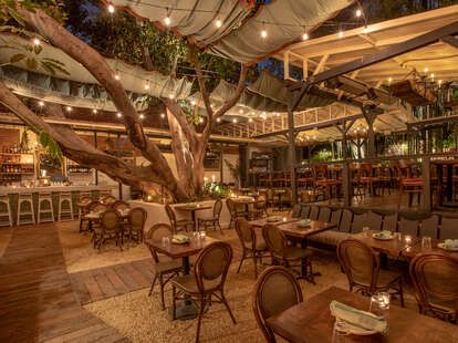 Food Los Angeles, Los Angeles Food, Night Bar, Los Angeles Restaurants, Restaurant Patio, Romantic Restaurant, Outdoor Dining Room, Mediterranean Food, Echo Park