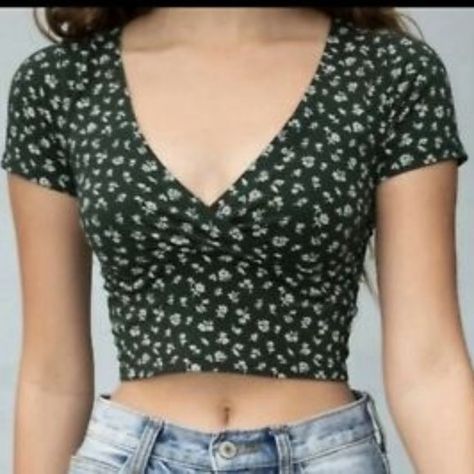 Brandy Melville green amara shirt  RARE Quick Outfits, John Galt, Brandy Melville Tops, Message Me, Brandy Melville, Brandy, Tops & Tees, V Neck, Outfit Inspo