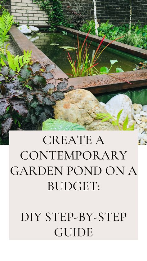 Discover the step-by-step creation of a contemporary garden pond in this concise 2-minute video How To Build A Pond Step By Step, Rectangular Pond Ideas, Rectangle Pond, Square Pond, Garden Pond Ideas, Modern Pond, Japanese Pond, Fish Ponds Backyard, Raised Pond