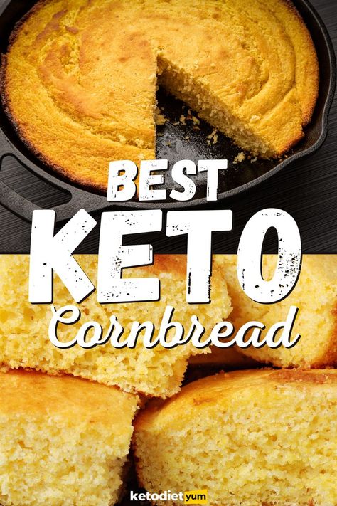 Low Carb Cornbread Recipe, Keto Cornbread Recipe, Cornmeal Bread, Low Carb Cornbread, Keto Cornbread, Delicious Cornbread, Keto Cakes, Cornbread Easy, Low Carb Low Fat Recipes