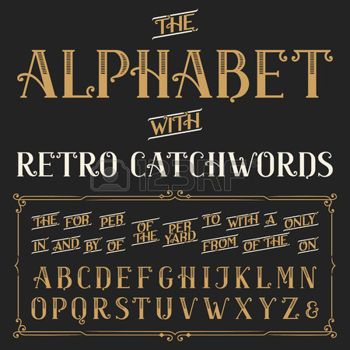 Ornate Letters, Vintage Fonts Alphabet, Steampunk Font, Hand Typography, Retro Alphabet, Vintage Typography Design, Design Alphabet, Font Letters, Vector Typography