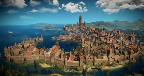 Medieval City, Witcher 3 Wild Hunt, Free City, Witcher 3, Wild Hunt, Fantasy City, Fantasy Castle, Fantasy Places, The Witcher 3