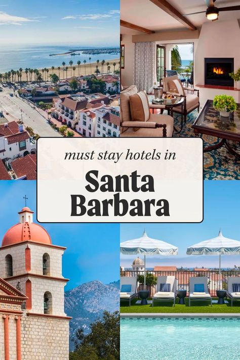 Explore the best of Santa Barbara's ritzy, beachy vibes at one of these must stay hotels in California. Our travel advisors have all the tips and insight on which hotels meet your preferences and budget to help you plan the perfect Santa Barbara getaway. Connect with us at foratravel.com to plan and book your trip to ritzy Santa Barbara with VIP hotel perks, one-on-one support and more extras sure to make your vacation a blast! Hotels In California, Travel Agent Career, Santa Barbara Hotels, Bucket List Hotels, Downtown Santa Barbara, Belmond Hotels, Hotel Meeting, Santorini Hotels, Coastal City