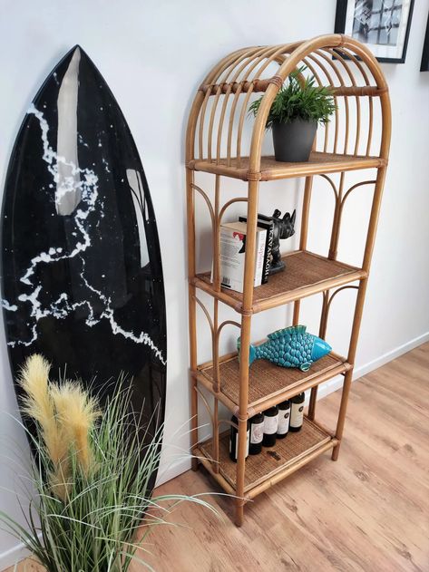 Redecorate Room, Bamboo Bookshelf, Bamboo Furniture Diy, Boho Style Living, Bamboo Decor, Bamboo Shelf, Future Room, Italian Mid Century Modern, Bamboo Furniture