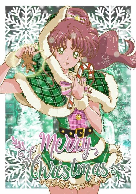 Sailor Jupiter Christmas  artist unknown Sailor Moon Drops, Sailor Moon Background, Christmas Artist, Moon Kingdom, Arte Sailor Moon, Sailor Pluto, Sailor Chibi Moon, Anime Christmas, Sailor Uranus