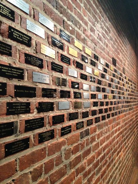 Donor Recognition Ideas, Donor Wall Ideas, Donor Wall Design, Brick Fundraiser, Donor Signage, Donor Plaques, Donor Recognition Wall, Staircase Art, Recognition Ideas