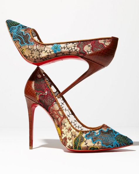 Christian Louboutin Follies Piped Lace Red Sole Pump, Multi | Buy ➜ https://shoespost.com/christian-louboutin-follies-piped-lace-red-sole-pump-multi/ Red Bottom, Christian Louboutin Heels, Red Sole, Gorgeous Shoes, Fabulous Shoes, Moda Vintage, Ladies Shoes, Pretty Shoes, Dream Shoes