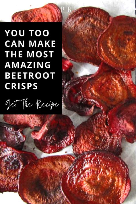 beetroot crisps Beetroot Leaves Recipe, Beetroot Chutney Recipe, How To Cook Beetroot, Beetroot Chips, Folk Recipes, Baked Beetroot, Beetroot Recipes, Vegetable Crisps, Vegan Snack Recipes