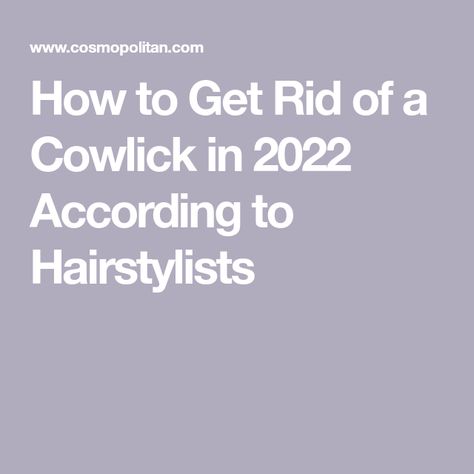 How to Get Rid of a Cowlick in 2022 According to Hairstylists Cow Lick Hair How To Get Rid, How To Get Rid Of A Hair Cowlick, How To Hide Cowlick In Back Of Head, Cowlicks Front Of Head, Hair Cowlick Back Of Head, Hairstyles For Cowlicks, How To Get Rid Of Cowlick In Hair, How To Fix A Cowlick Back Of Head, Cowlick Hairstyles